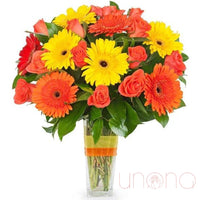 Gorgeous Roses and Bright Gerberas Bouquet | Srclnhutes.